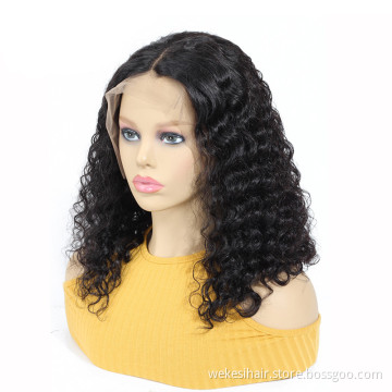 Afro Deep Curly 13*4 Lace Front Bob Wigs, Brazilian Human Hair Deep Wave Lace Front Short Blunt Cut Wig Cabelo Humano